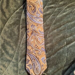 Preswick & Moore Paisley Tie in Blue and Brown